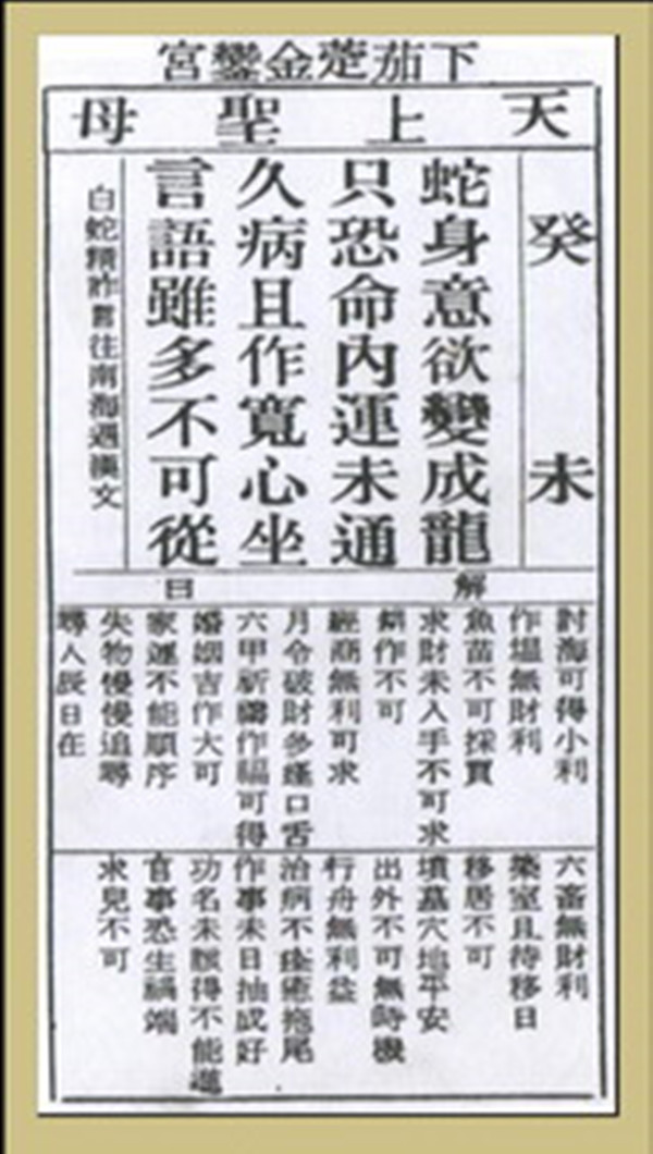 【妈祖灵签】第五十八签 癸未