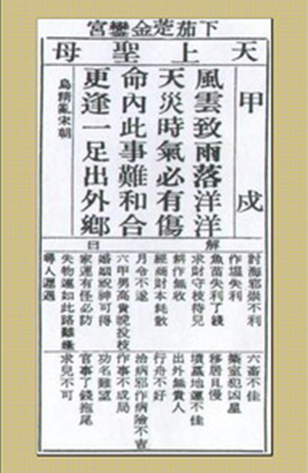 【妈祖灵签】第六签 甲戌